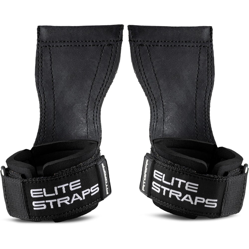 Fitgriff Elite Straps - Weight Lifting Wrist Straps (Rubber Grips) S/M Black New